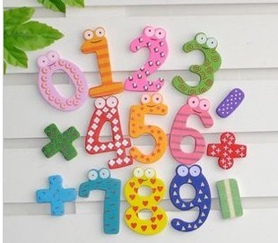冰箱贴 磁性贴宝宝早教用品文具10枚装 宝早教数字彩色木制冰箱贴