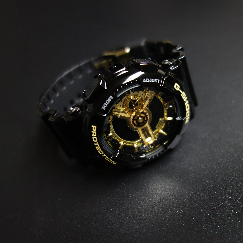 卡西欧手表男g shock黑金ga-110gb电子防水男表ga700