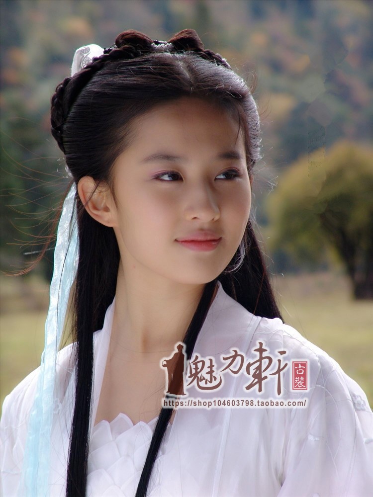 刘亦菲小龙女造型假发原版古装仙女假发披发/长直发片/马尾蝴蝶结