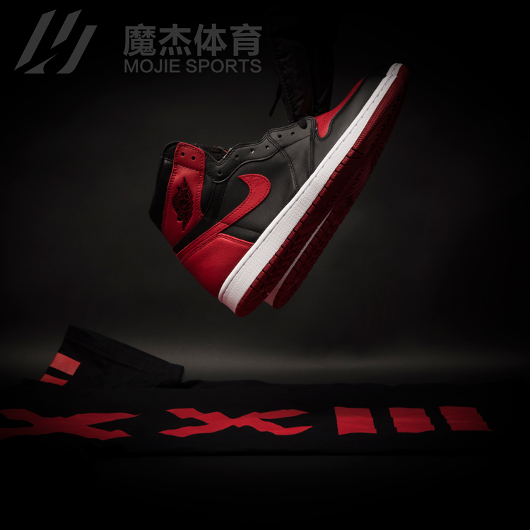 耐克air jordan 1 og banned gs aj1禁穿黑红 樱木555088-001