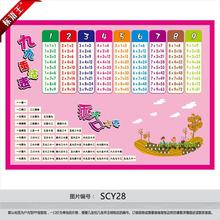 九九乘法口诀表口决表墙贴纸SCY28 儿童白柏逋计宣传画挂图海报