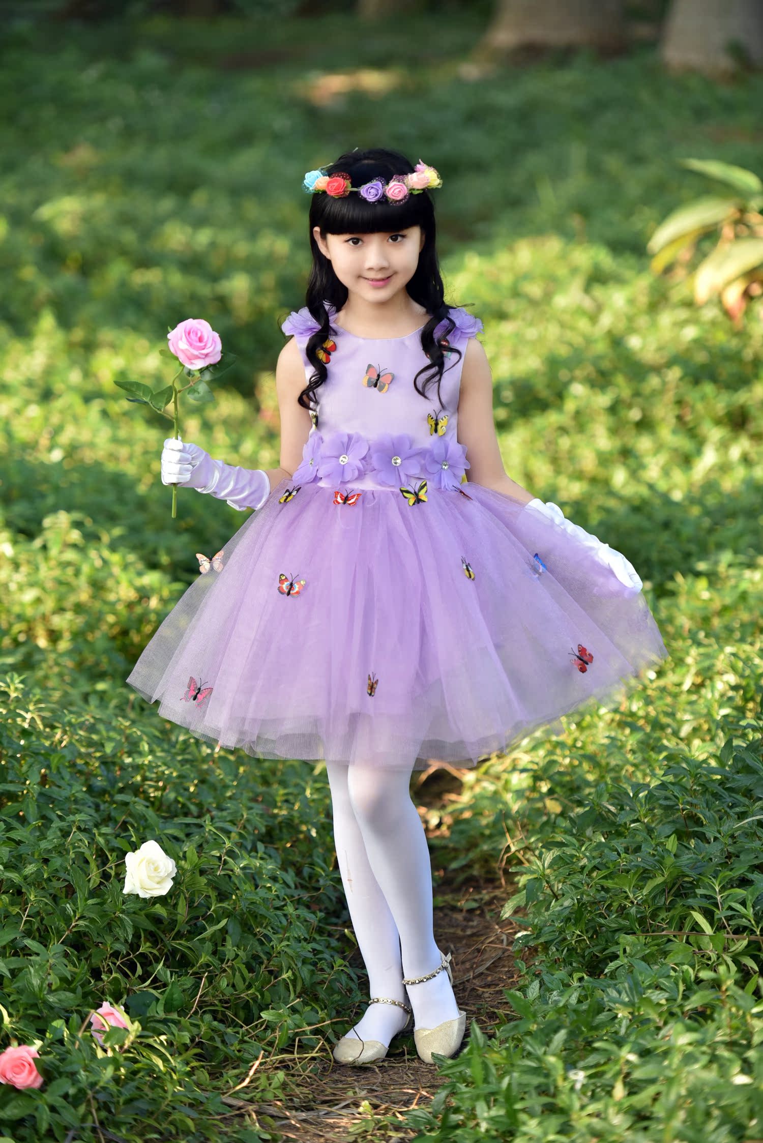 新款儿童演出服女童公主裙韩版连衣裙幼儿舞蹈蓬蓬裙合唱服小孩裙