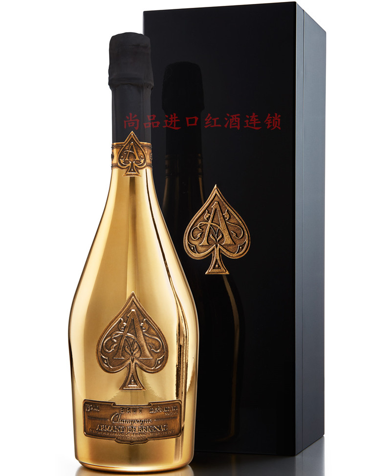 法国黑桃a香槟酒armand de brignac黄金版钢琴烤漆礼盒王思聪同款