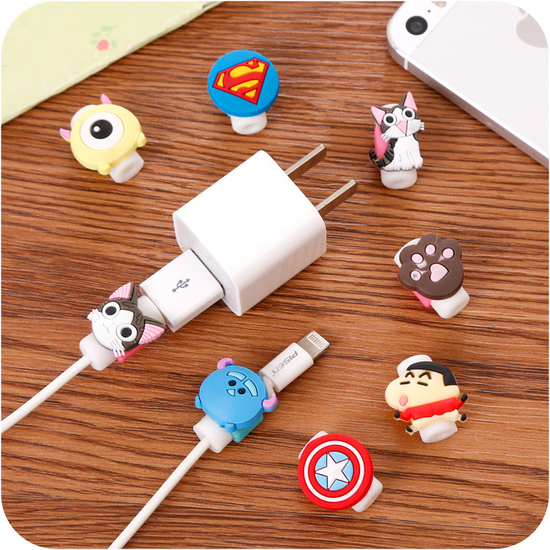可爱苹果数据线保护套iphone5s/6s plus卡通连接线保护器保护绳