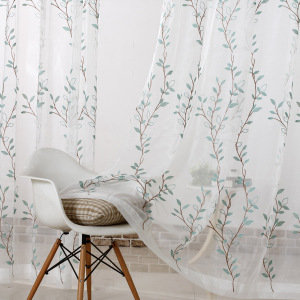 韩式田园风立体刺绣窗纱