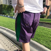 1CHEN /夏季日系速干沙滩裤宽松情侣透气薄款松紧休闲运动短裤男