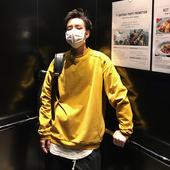 1CHEN /原创男装秋季三色基础款 纯色宽松学生套头情侣圆领卫衣男