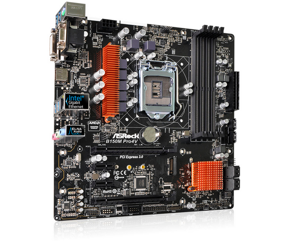 asrock/华擎科技b150m pro4v b150主板 1151针 带m.2硬盘 配6500