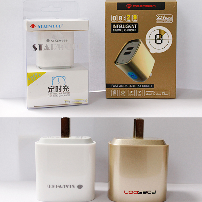 智能手机定时充电器头多口双usb 5v2.1a插线板插排座通用自动断电