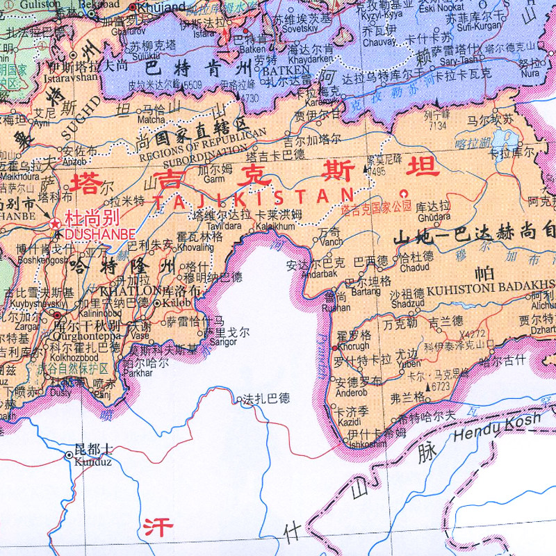 塔吉克斯坦位置不丹位置土库曼斯坦位置大山谷图库 