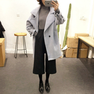 秋冬款加厚毛呢阔腿裤