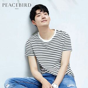 太平鸟黑白条纹短袖T恤