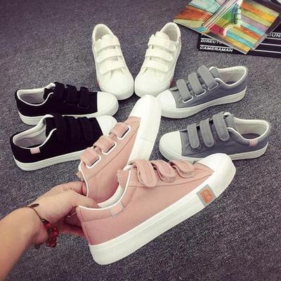 魔术贴鞋子女韩版休闲鞋低帮女鞋学生单鞋平底