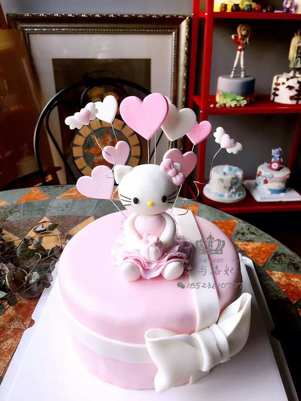 艾与洛妃roffey定制翻糖蛋糕hellokitty凯蒂猫生日蛋糕重庆市配送