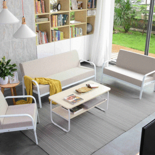 铁艺布艺沙发组合客厅整装小户型简约现代家具单人三人位简易沙发