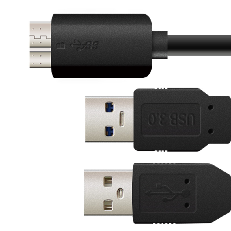 USB3.0 逐天移动硬盘1米加长双头数据线USB