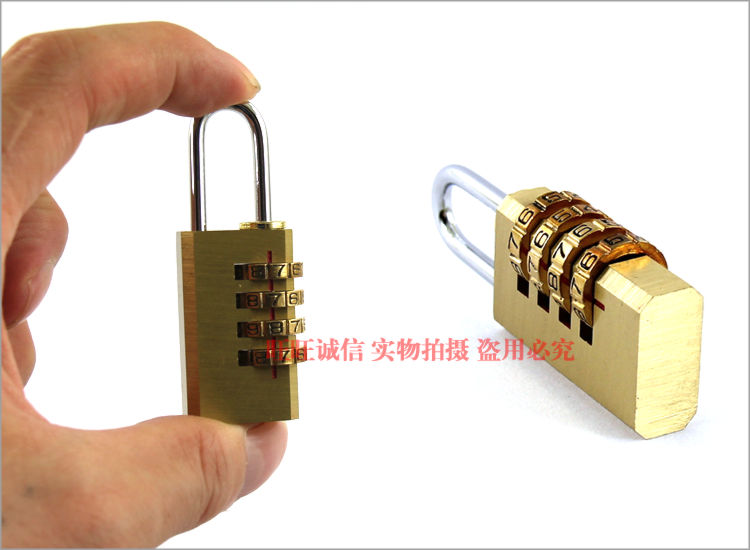 4位优质全铜密码挂锁 四位密码锁 防破解 行李箱包锁健身房密码锁