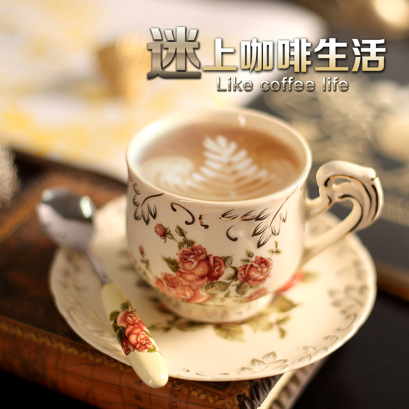 咖啡杯套装 咖啡套具 欧式 奢华 陶瓷高档英式红茶杯碟下午茶茶具