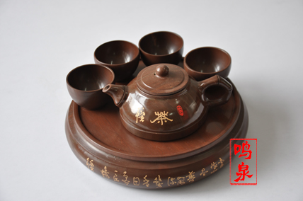 木鱼石茶具，功夫茶具套装，国色天香功夫茶艺茶具，正品木鱼石