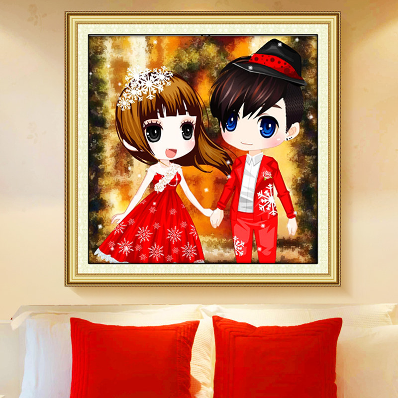 5d钻石画结婚礼满钻石绣贴砖石画十字绣客厅卧室情侣卡通系列新款