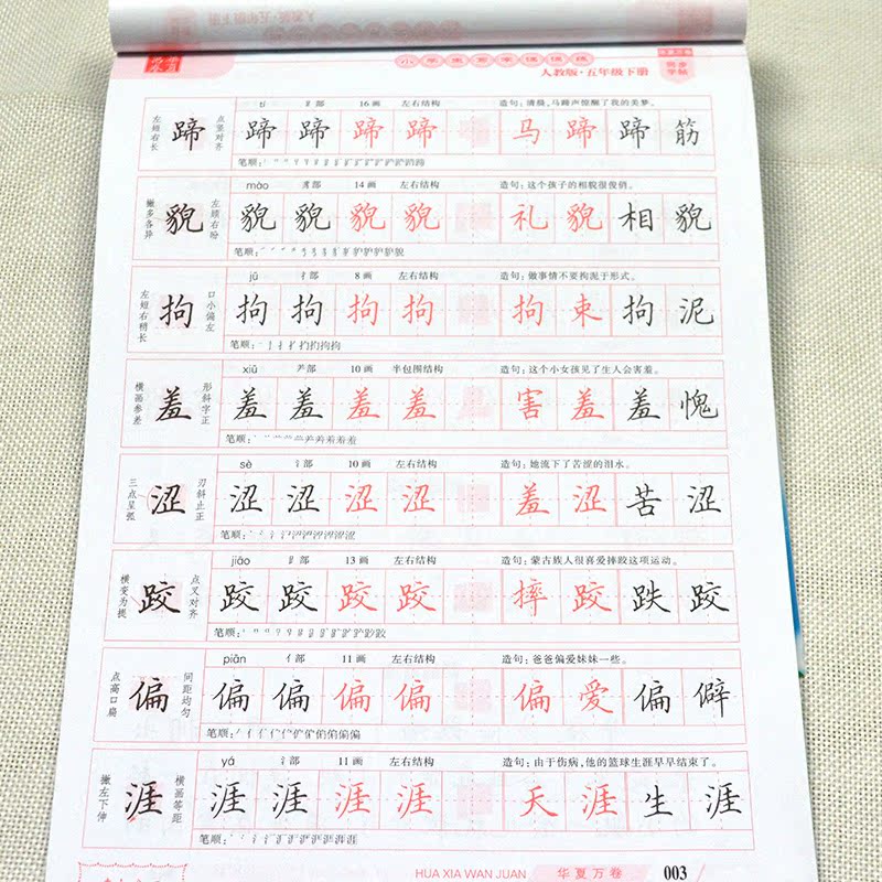 字帖楷书钢笔正楷字帖带拼音同步临摹字帖一课一练教育部门推荐练字用