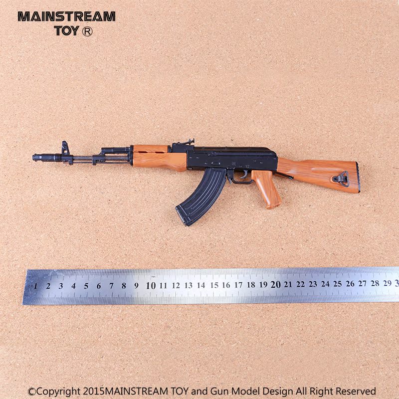 2ak74木色全金属比例模型儿童玩具枪静态模型可分解不可发射