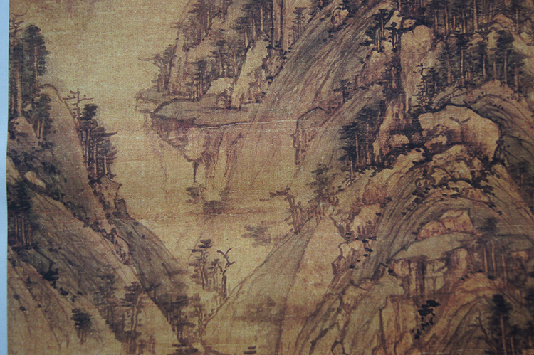 1:1名家真迹国画山水画古代名画复制品黄公望天池石壁