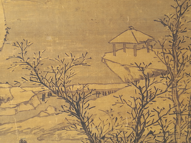 11沈周雪景山水画立轴国画艺术微喷古代名画复制品客厅装饰画