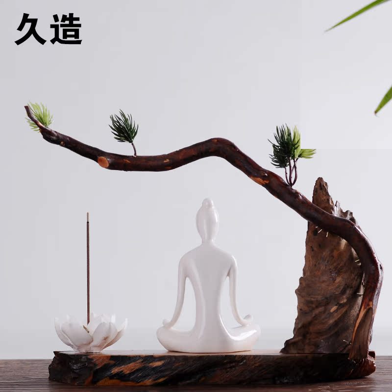 久造 瑜伽馆装饰品摆设 现代简约静心人物摆件家居小饰品开业礼品