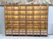 榆木格子架博古架多宝格中式实木置物架储物架分类架古典家具定制