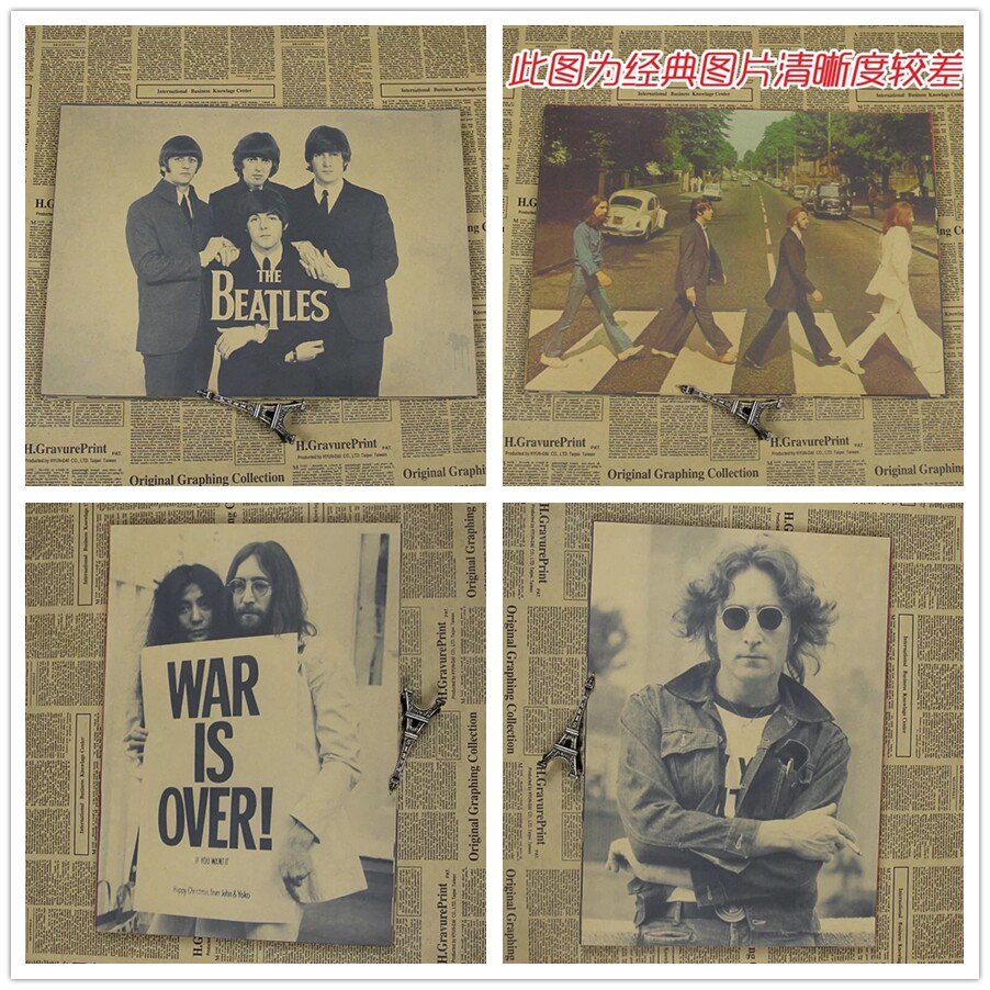 the beatles 海报 牛皮纸 摇滚 披头士 乐队 壁纸装饰 复古挂画