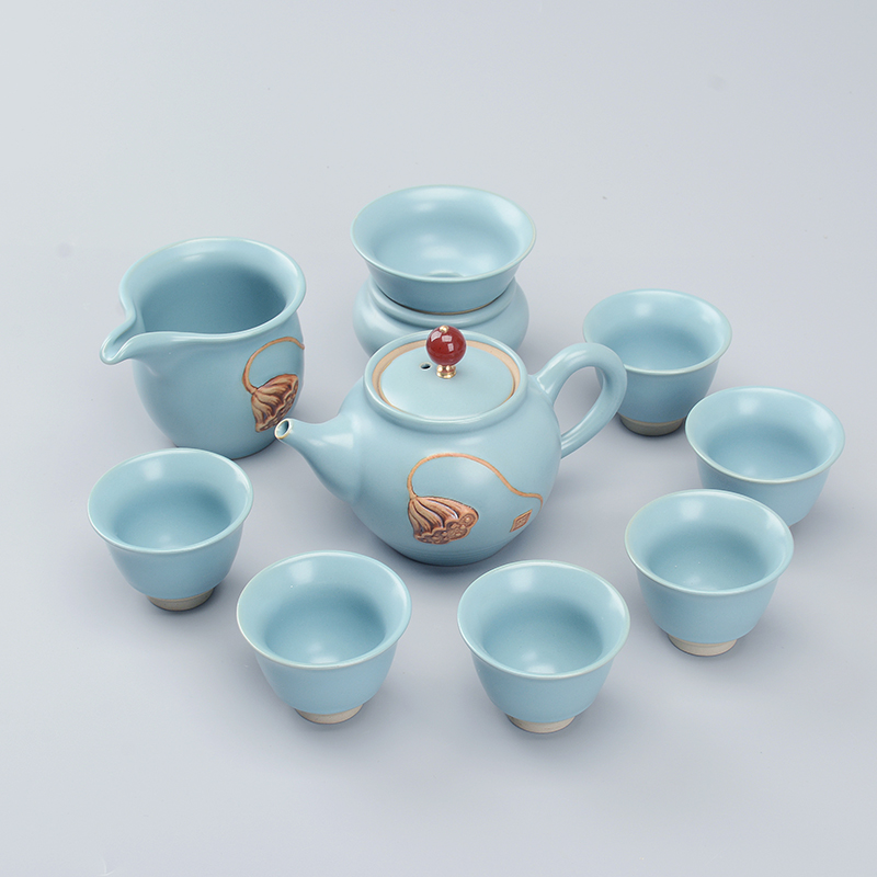 创新茶具套装 功夫茶具套装特价 整套茶具冰裂釉紫砂茶具套装家用