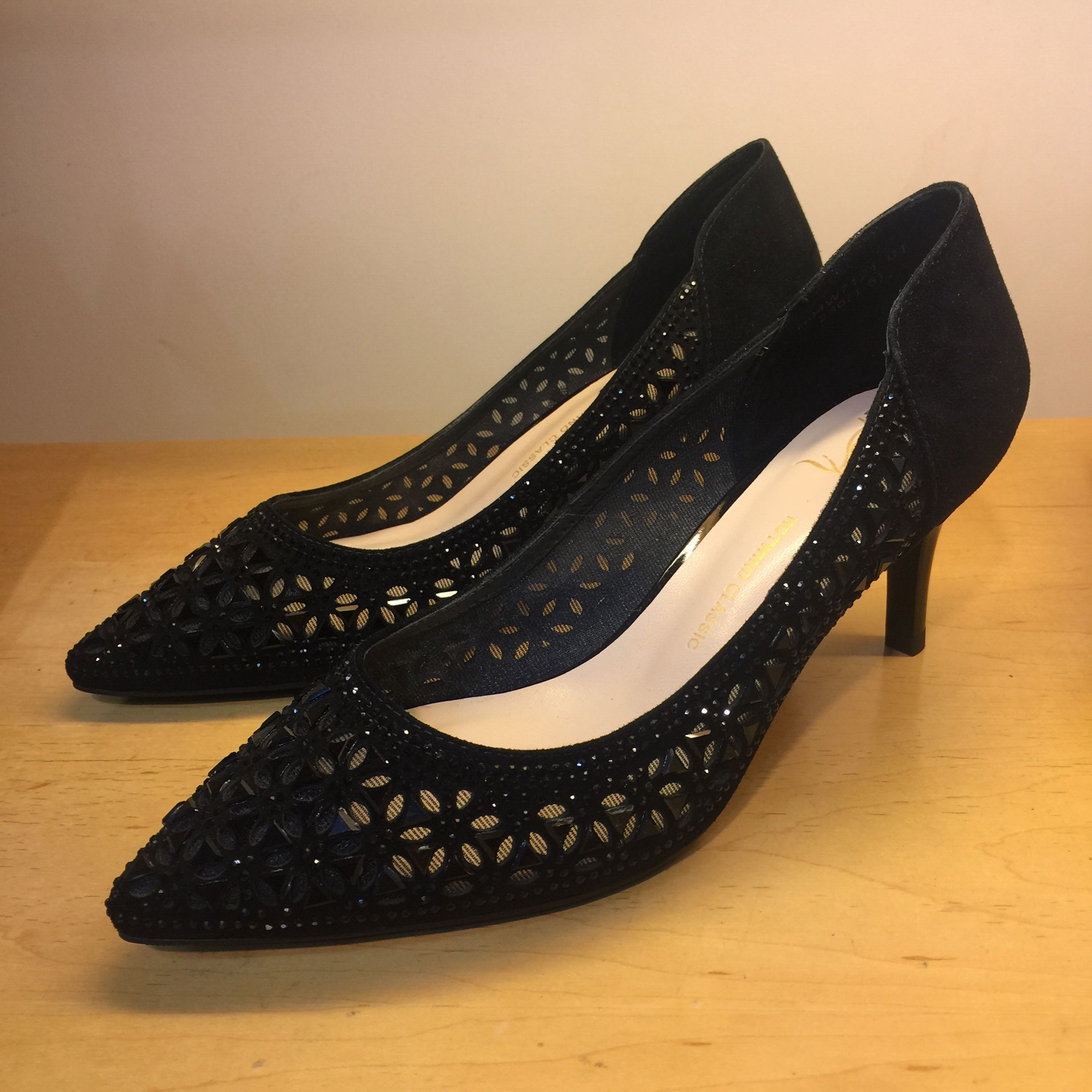 尖头镂空高跟女单鞋2017夏热风沃真皮水钻细跟中跟女鞋 h04w7121