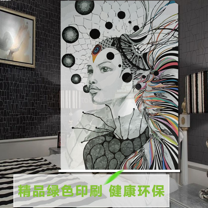 抽象人物个性定制卷帘 时尚美女窗帘 卧室挂画 现代风