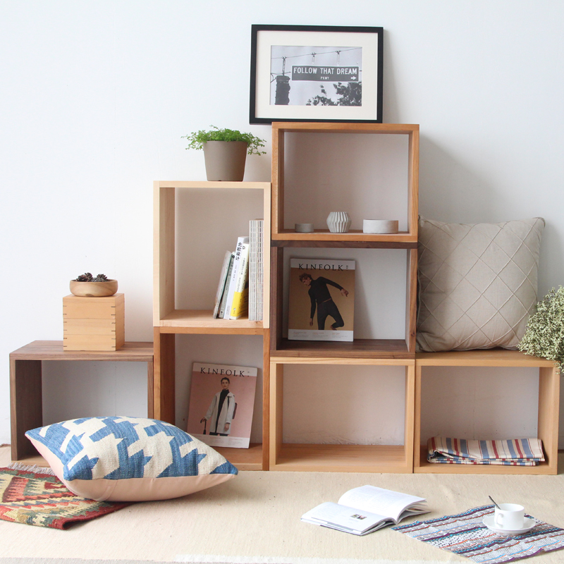 查看淘宝熹山工房纯实木榫卯自由组合小书柜