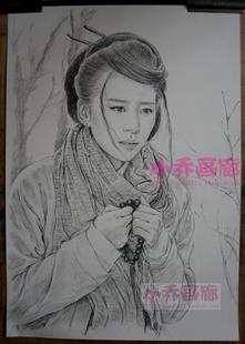 小乔画廊 素描画像 手绘铅笔画 原稿4k全身带背景 代画 帮人画画