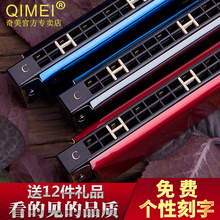 奇美口琴24孔复音初学者成人儿童学生练习口琴演奏入门C调乐器