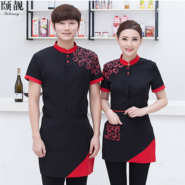 热销女工作制服_ 火锅店服务员工作服长短袖