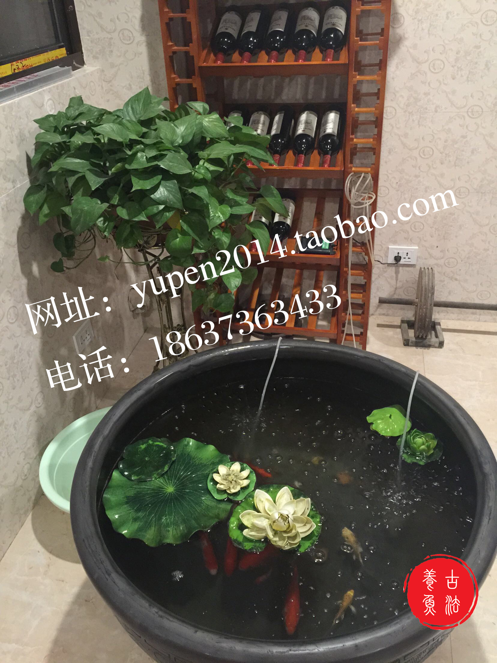 老北京鱼盆泥盆瓦盆连年有余直径80cm金鱼缸乌龟缸特大花盆