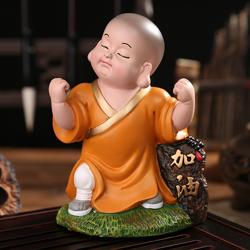 创意人物家居房间装饰品摆设可爱小和尚办公桌小摆件工艺品