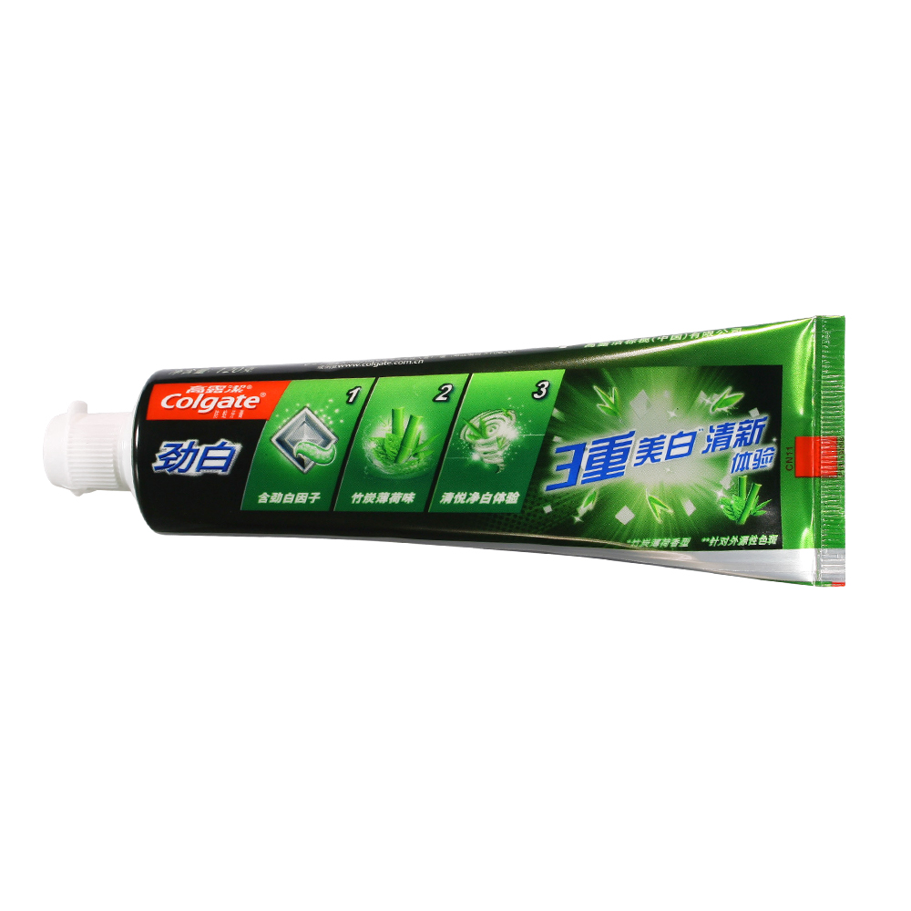 正品 高露洁牙膏高露洁冰爽劲白竹炭薄荷120g