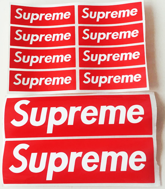 红色supreme小贴纸潮牌旅行箱行李箱贴纸滑板笔记本吉他防水贴222