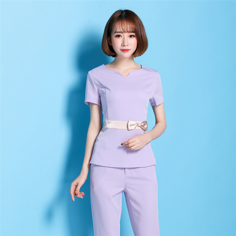 美容师工作服套装短袖春夏装新款美容院工作服裤装spa养生工作服