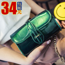 女包夏季欧美时尚 链条小包简约漆皮单肩斜跨果冻包潮 2016新款