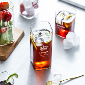 耐高温玻璃杯方形早餐杯