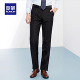 Romon/罗蒙西裤男修身免烫商务休闲钻石褶裤子1X71012西服西装裤