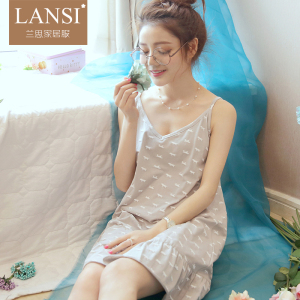 韩版 夏季纯棉吊带睡裙