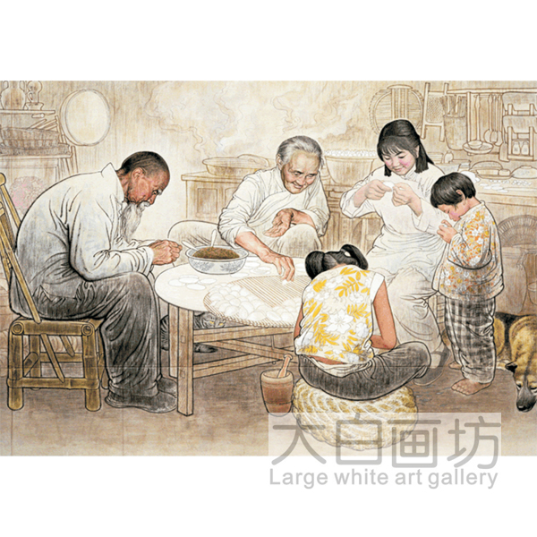 包饺子 装饰贴画东北饭馆饺子店面馆早餐店民俗画海报创意挂墙画