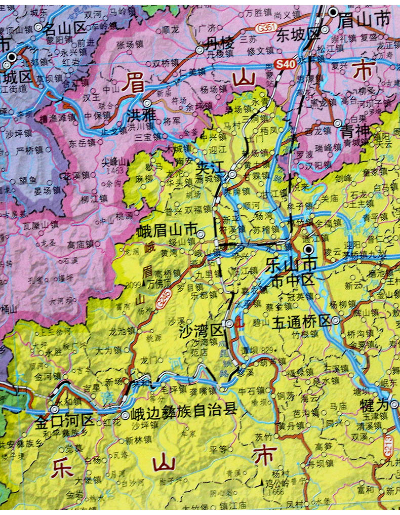 1米地图挂图 防水覆膜 含简阳地图 郫都区 双流区 附四川省公路交通图图片