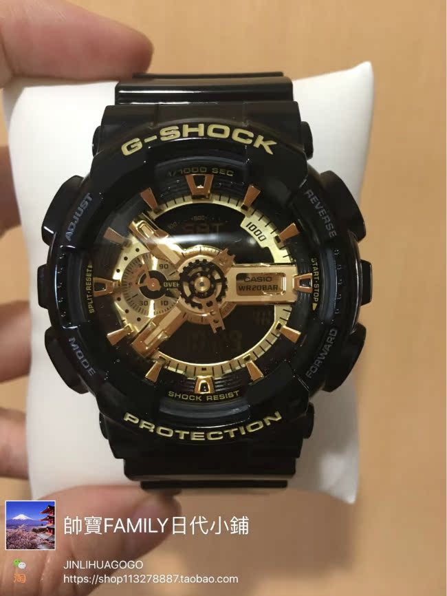 卡西欧 casio g-shock系列运动男表 黑金ga-110gb-1ajf 东京直发